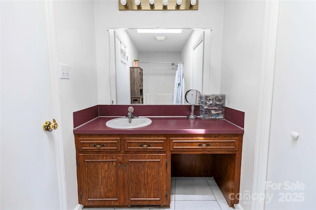 174 Perrin Dr, Mooresville, NC 28117 - bathroom with vanity and tile patterned floors