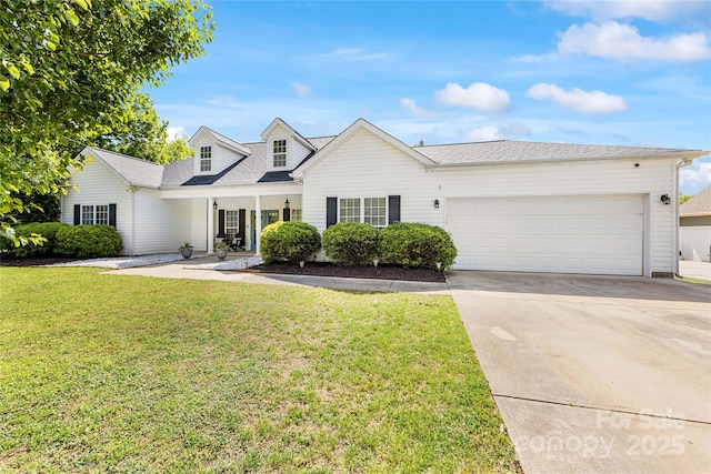 1728 Privette Rd, Matthews, NC 28105 - view of front of house featuring a garage, a front yard, concrete driveway, and roof with shingles