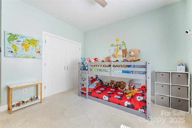 1728 Privette Rd, Matthews, NC 28105 - carpeted bedroom with a ceiling fan and a closet
