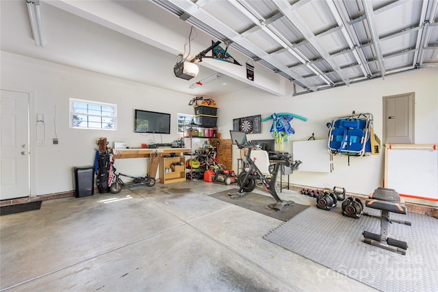 1728 Privette Rd, Matthews, NC 28105 - garage with electric panel and a garage door opener