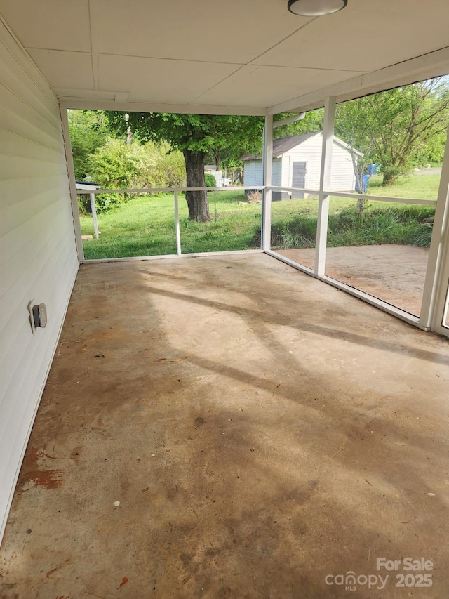 view of patio featuring an outdoor structure