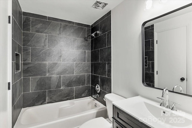 6839 Wagon Oak Rd, Charlotte, NC 28212 - bathroom featuring toilet, shower / bathtub combination, and vanity