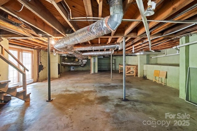 basement with stairway