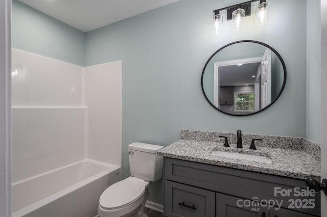 1428 E Main St, Cherryville, NC 28021 - full bathroom featuring toilet, vanity, and bathtub / shower combination