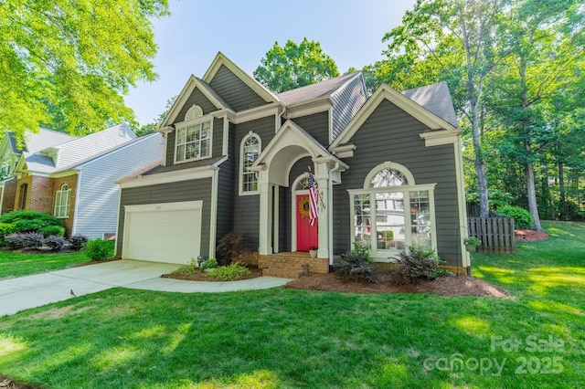 4201 Beauvista Dr, Charlotte, NC 28269 - view of front of home featuring concrete driveway and a front lawn