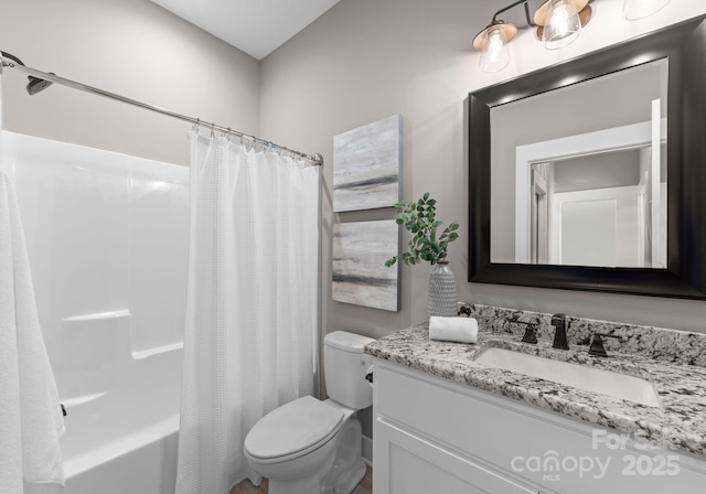 249 Landing Trl, Mount Gilead, NC 27306 - full bathroom with toilet, shower / bath combo with shower curtain, and vanity