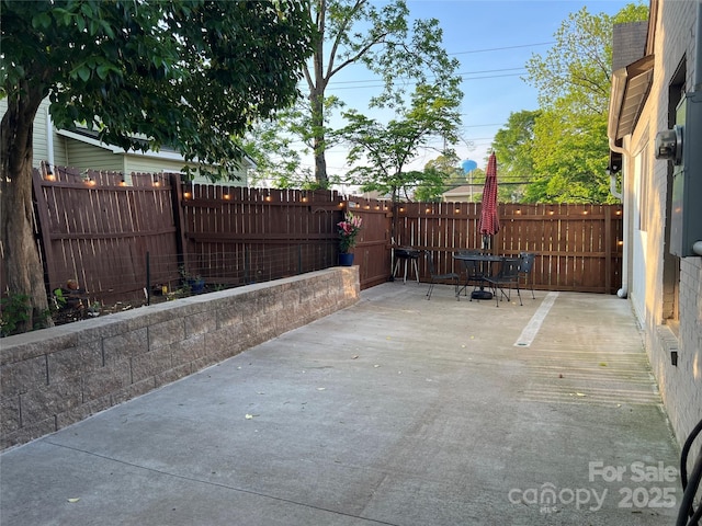 view of patio / terrace featuring a fenced backyard