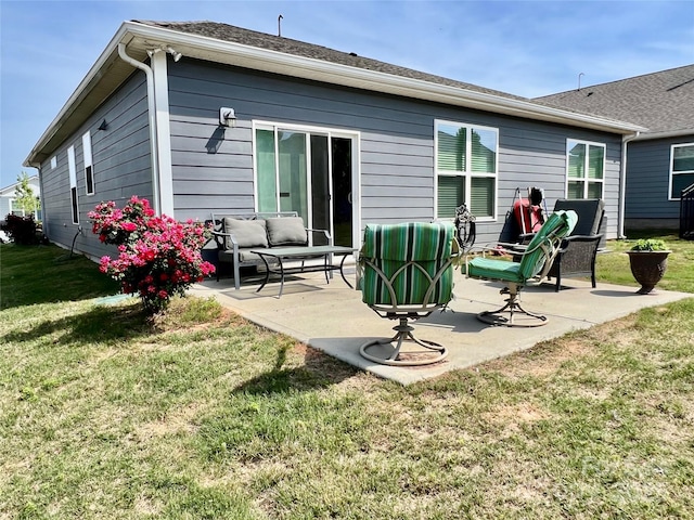 6266 Swanport Rd, Lancaster, SC 29720 - back of house with a patio area, a lawn, and an outdoor living space