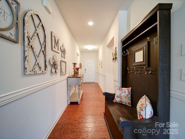 6266 Swanport Rd, Lancaster, SC 29720 - hallway with wood finished floors, recessed lighting, and baseboards