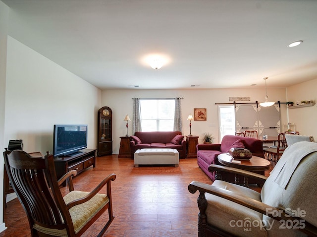 6266 Swanport Rd, Lancaster, SC 29720 - living area featuring wood finished floors, recessed lighting, and baseboards