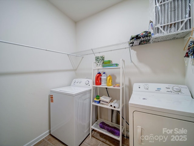 6266 Swanport Rd, Lancaster, SC 29720 - clothes washing area with washing machine and dryer and baseboards