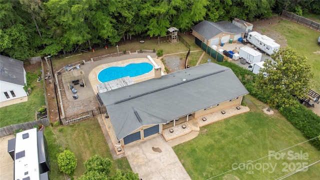 213 Lakeview Dr, Harrisburg, NC 28075 - aerial view of property and surrounding area with a pool area