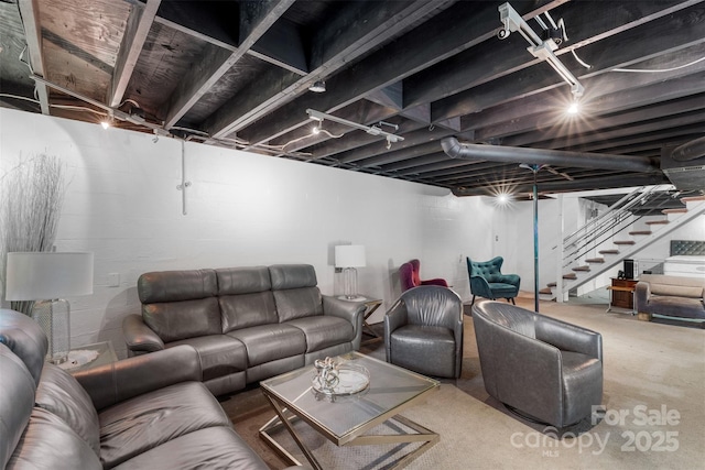213 Lakeview Dr, Harrisburg, NC 28075 - living area featuring stairs