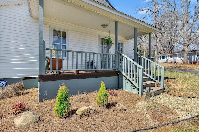 1339 Hill St, Albemarle, NC 28001 - doorway to property featuring covered porch and crawl space