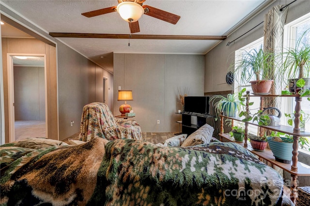 bedroom featuring a textured ceiling