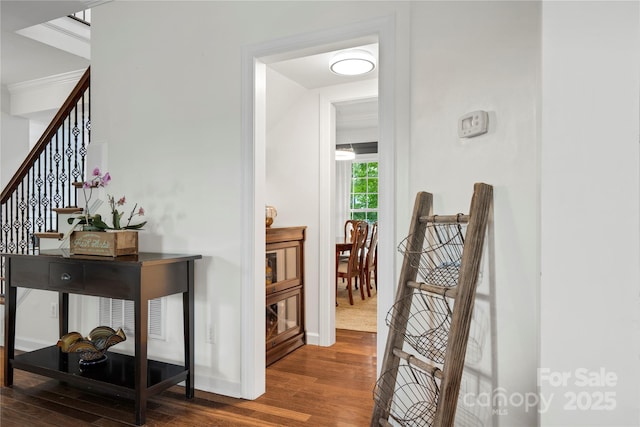 422 Deer Brush Ln, Waxhaw, NC 28173 - hall with wood finished floors and stairway