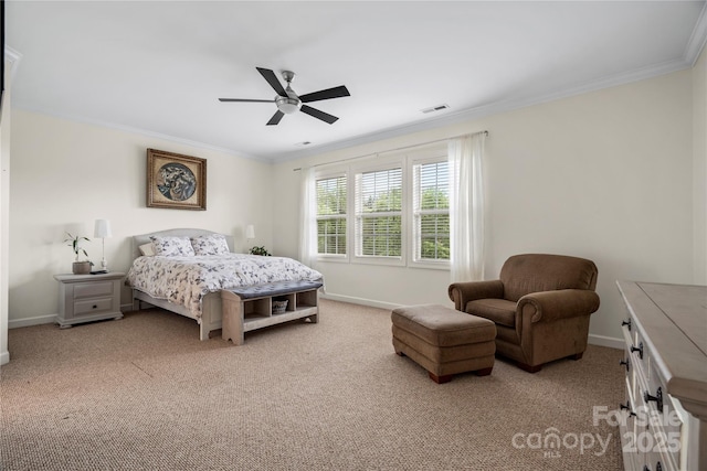 422 Deer Brush Ln, Waxhaw, NC 28173 - carpeted bedroom featuring crown molding and a ceiling fan