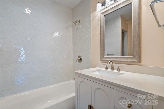 bathroom with vanity and shower / bathtub combination