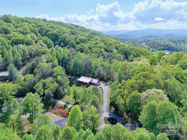 202 Wild Pear Ln Unit 3 & 7A, Franklin, NC 28734 - bird's eye view of a heavily wooded area and a mountain backdrop