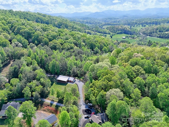 202 Wild Pear Ln Unit 3 & 7A, Franklin, NC 28734 - aerial view of property's location featuring a heavily wooded area and mountains