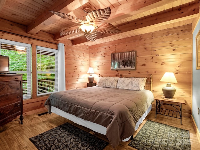 480 River Crest Parkway, Rutherfordton, NC 28139 - bedroom with wood walls, wood ceiling, wood finished floors, and beamed ceiling