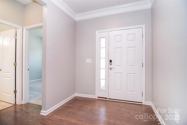 3073 Oliver Stanley Trl, Lancaster, SC 29720 - foyer entrance with baseboards, ornamental molding, and wood finished floors