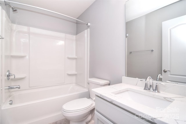 3073 Oliver Stanley Trl, Lancaster, SC 29720 - bathroom featuring vanity, toilet, and tub / shower combination