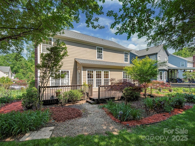 2825 Redfield Dr, Charlotte, NC 28270 - back of house featuring a wooden deck