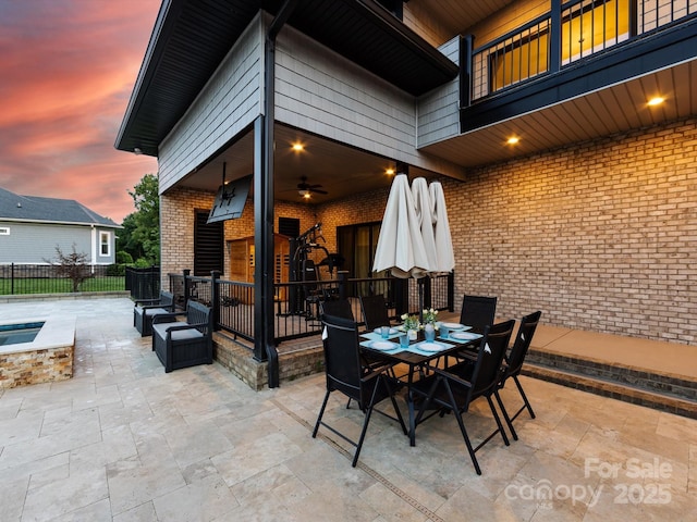 4315 Hartis Grove Church Rd, Indian Trail, NC 28079 - patio / terrace with a patio area, outdoor dining area, and a ceiling fan