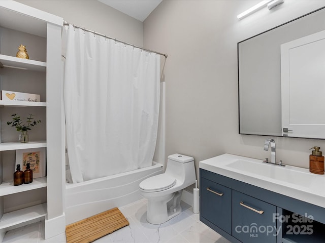 4315 Hartis Grove Church Rd, Indian Trail, NC 28079 - full bath with vanity, shower / bath combination with curtain, and marble look tiles