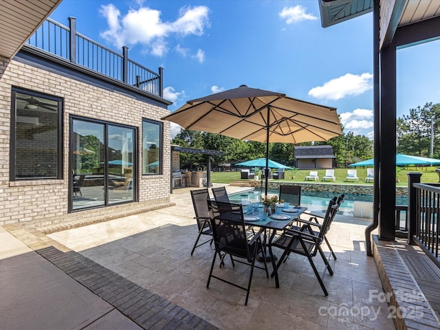 4315 Hartis Grove Church Rd, Indian Trail, NC 28079 - patio / terrace with an outdoor pool and a patio area