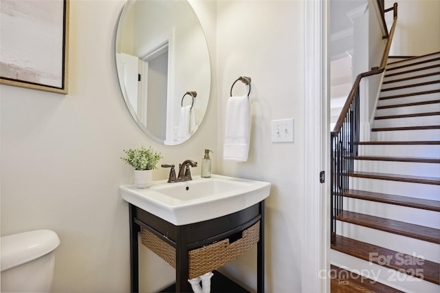 bathroom with toilet and vanity