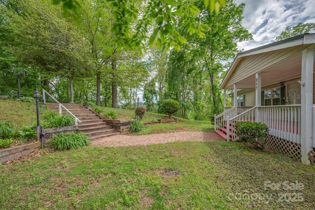 257 River Crest Dr, Flat Rock, NC 28731 - view of yard with stairs