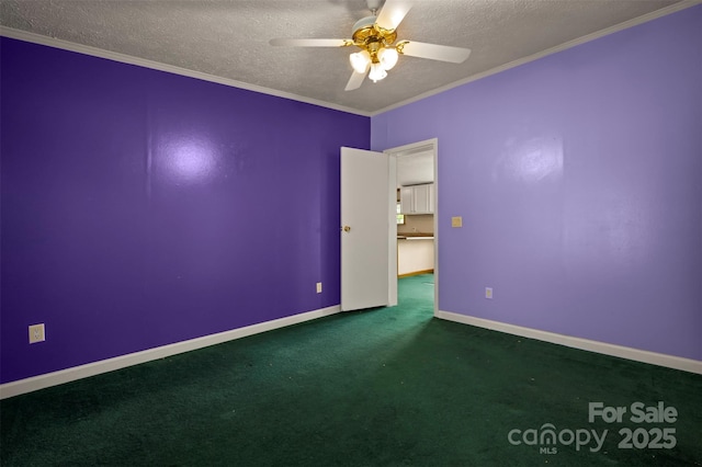 257 River Crest Dr, Flat Rock, NC 28731 - unfurnished room featuring carpet, a textured ceiling, baseboards, and ceiling fan