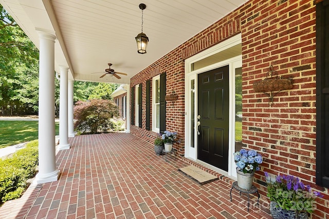4570 Chanel Ct, Concord, NC 28025 - covered porch featuring ceiling fan