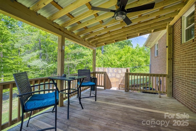 111 Baxter St, Morganton, NC 28655 - deck featuring a ceiling fan