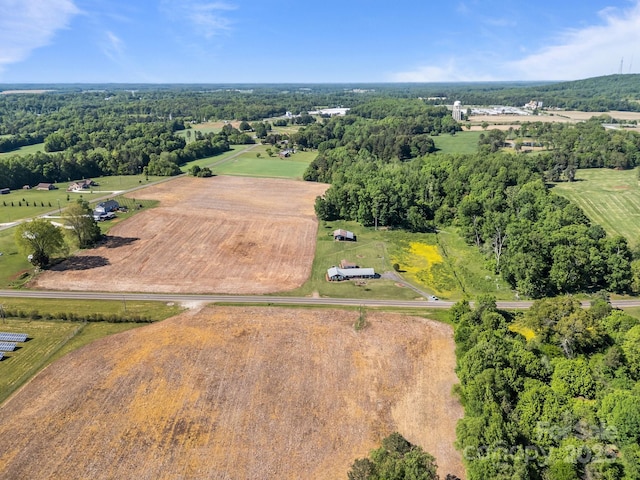 drone / aerial view with a rural view
