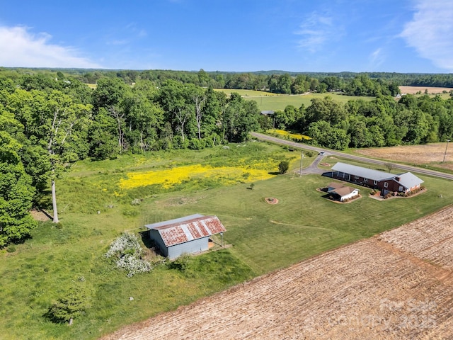 drone / aerial view with a rural view