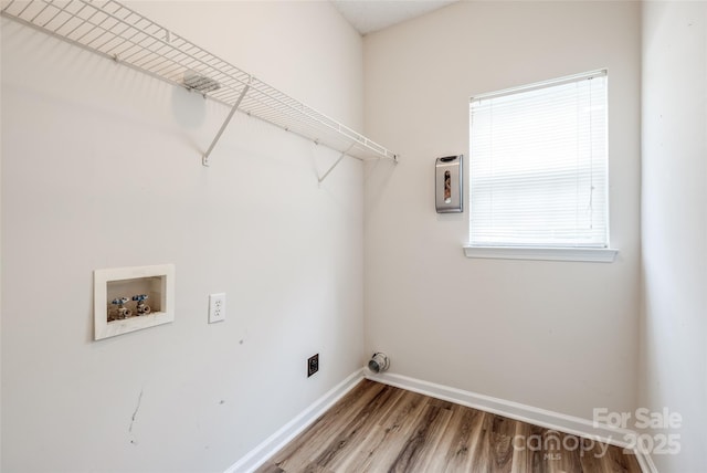 16017 Woodcote Dr, Huntersville, NC 28078 - washroom with hookup for a washing machine, baseboards, and wood finished floors