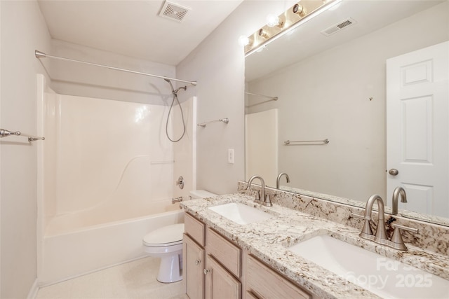 16017 Woodcote Dr, Huntersville, NC 28078 - full bath with toilet, double vanity, and  shower combination