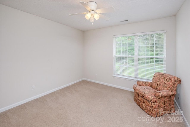 16017 Woodcote Dr, Huntersville, NC 28078 - sitting room featuring baseboards, carpet flooring, and ceiling fan