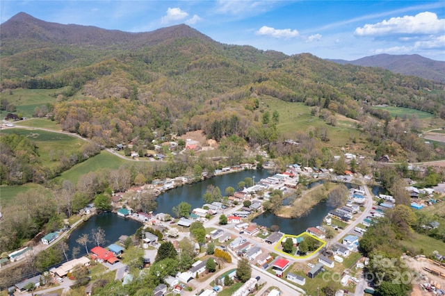 214 Pike Pt, Waynesville, NC 28785 - aerial view featuring a water and mountain view and a view of trees