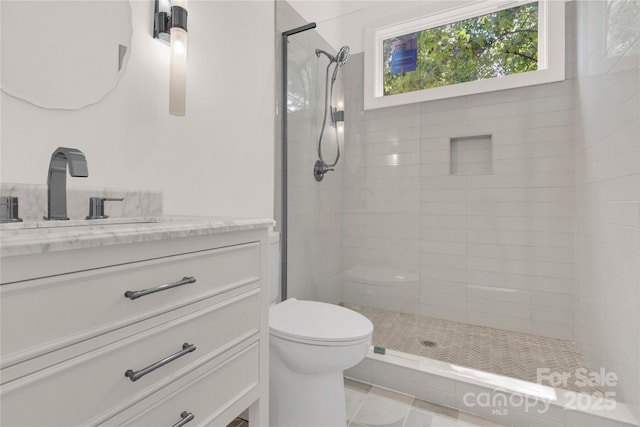 124 Clipper Ln, Mooresville, NC 28117 - full bath featuring toilet, vanity, and tiled shower