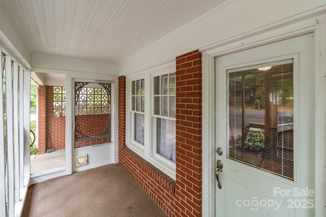 view of unfurnished sunroom