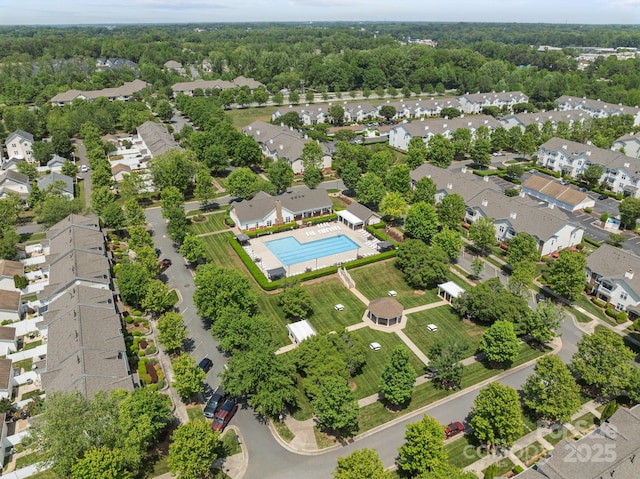 drone / aerial view with a residential view