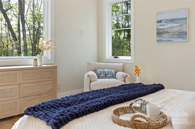 bedroom with wood finished floors