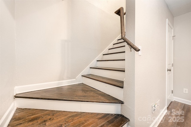 1512 Seigle Ave Unit 2, Charlotte, NC 28205 - staircase featuring wood finished floors and baseboards