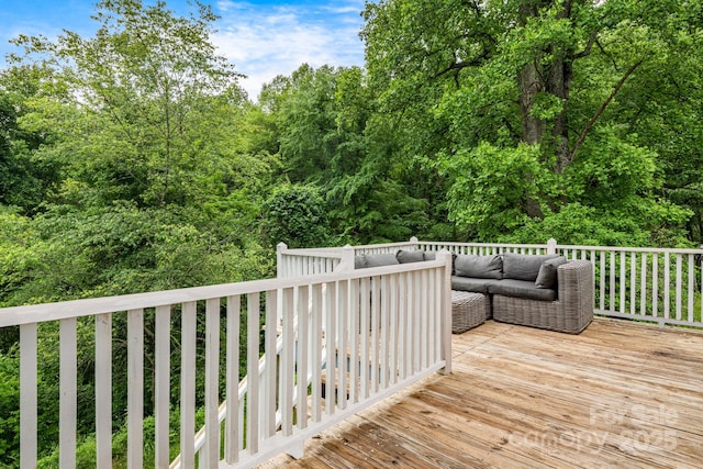 92 Rose Hill Rd, Asheville, NC 28803 - wooden deck featuring an outdoor living space