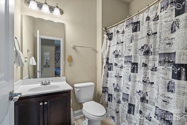 1011 Potomac Rd, Indian Trail, NC 28079 - bathroom with toilet, vanity, and a shower with curtain