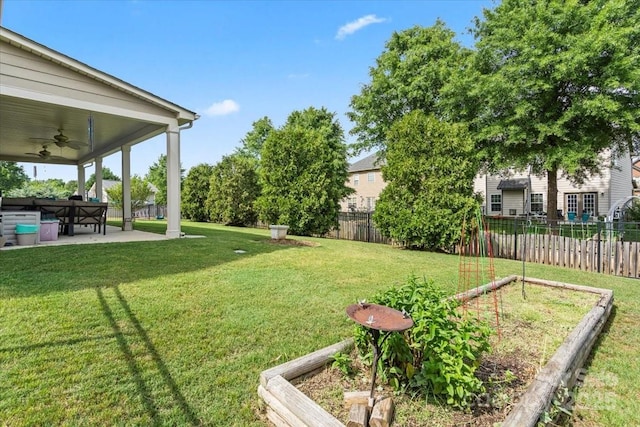 1011 Potomac Rd, Indian Trail, NC 28079 - view of yard featuring a ceiling fan and a patio area